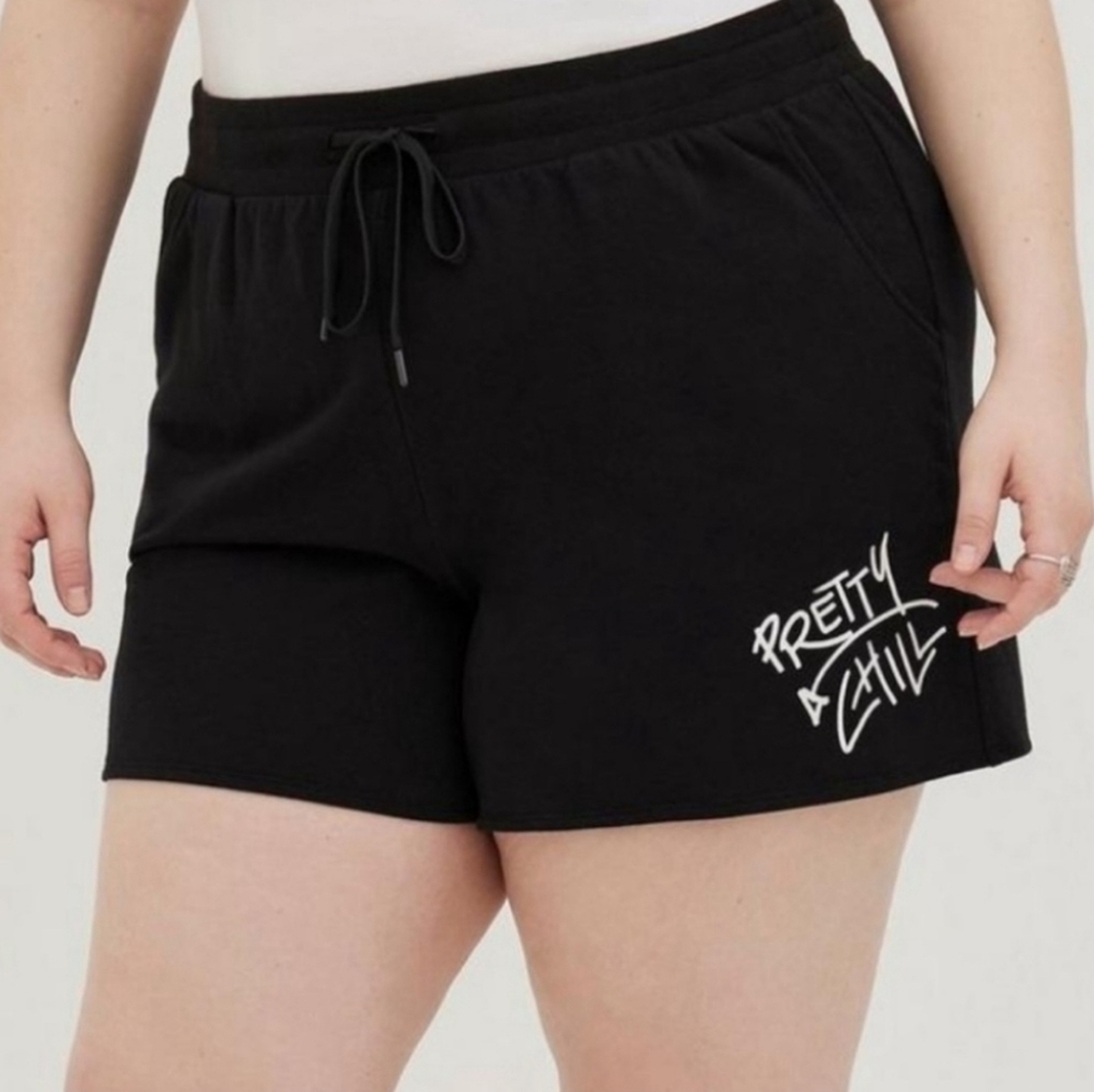 Torrid 1 Pull On French Terry Shorts Pretty Chill Black J-1994